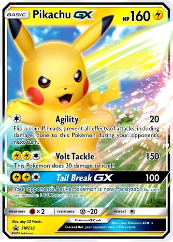 Carta Pokemon Pikachu Gx + 20 Cartas Vmax V Aliados Gx Shiny